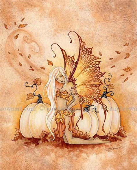 White Pumpkins Autumn Fall Fairy 8x10 Print By Amy Brown Amy Brown