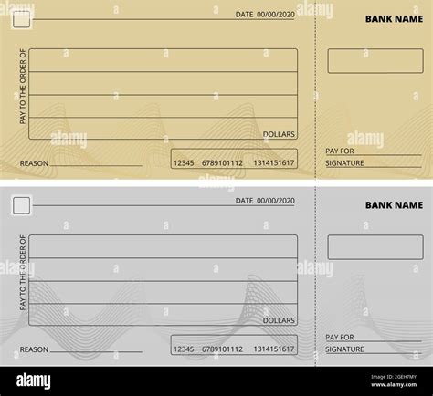 Empty Check Template Business Cheque Book Design Bank Checking Blank