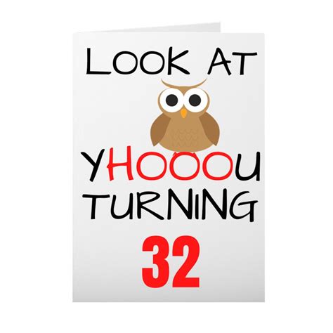 32nd Birthday Card Funny 32nd Birthday Card 32nd Birthday Etsy