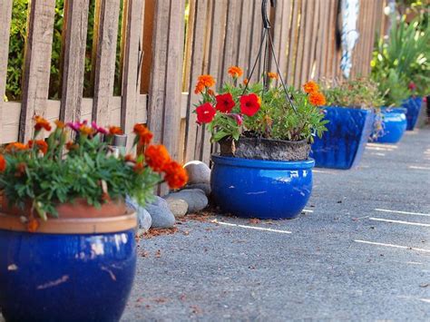 Blue Flower Pots 205366 Flower Planters Container Gardening Flower