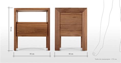 Ledger Bedside Table In Dark Stain Elm Bedside Table