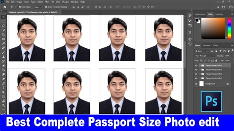 How To Create A Complete Passport Size Photo In Photoshop Youtube