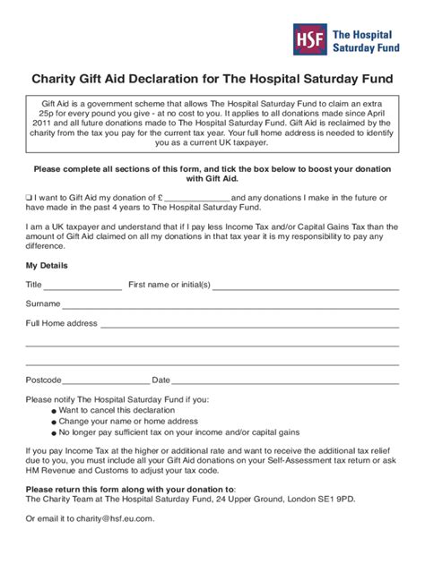 Fillable Online Charities And Casc Gift Aid Declaration Forms For A
