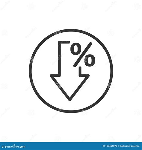 Decline Arrow Icon In Flat Style Decrease Vector Illustration On White