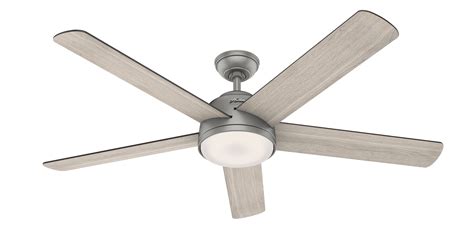 Hunter Wifi 60 Romulus Matte Silver Ceiling Fan With Light Kit And
