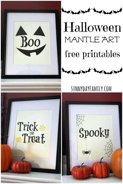 Free Printable Halloween Decorations For Your Mantle Or