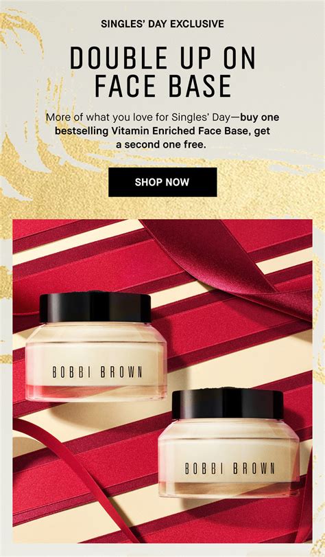 BOBBI BROWN COSMETICS CANADA Singles Day Daily Deals Day Buy One Face Base Get One Free