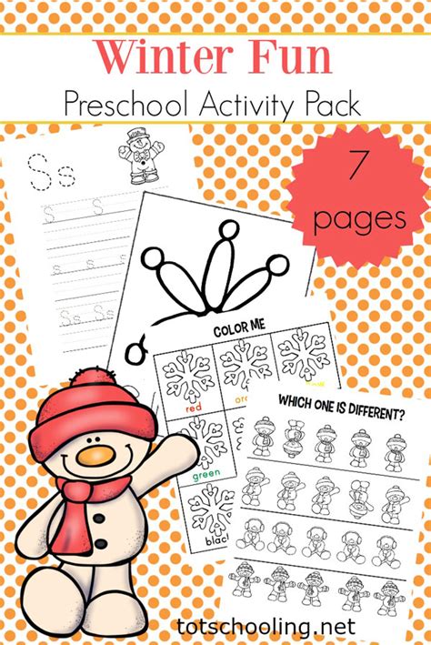 Winter Mini Activity Pack For Pre K Totschooling Toddler Preschool