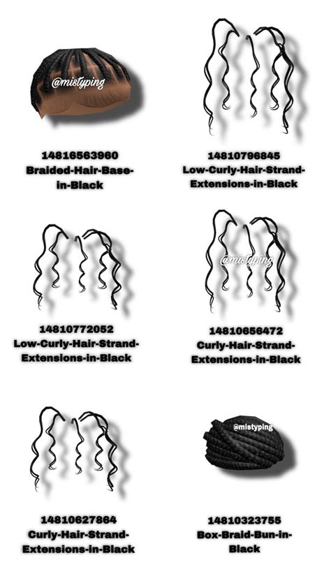 Base Hair W Extensions And Box Braids Codes Black Hair Roblox Pic
