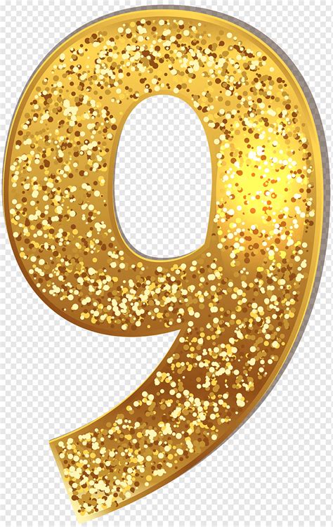 9 ilustração ouro número nove brilhando texto logotipo dígito
