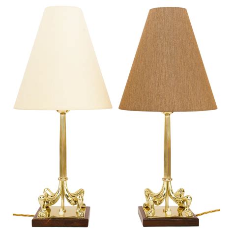 2 Art Deco Cut Glass Table Lamp With Fabric Shades Around 1920s For Sale At 1stdibs Cut Glass