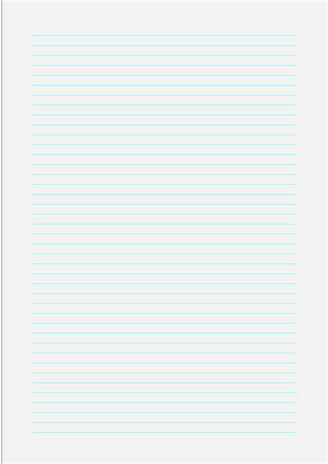 A4 Size Lined Paper With Narrow Cyan Lines Pale Green Free Download