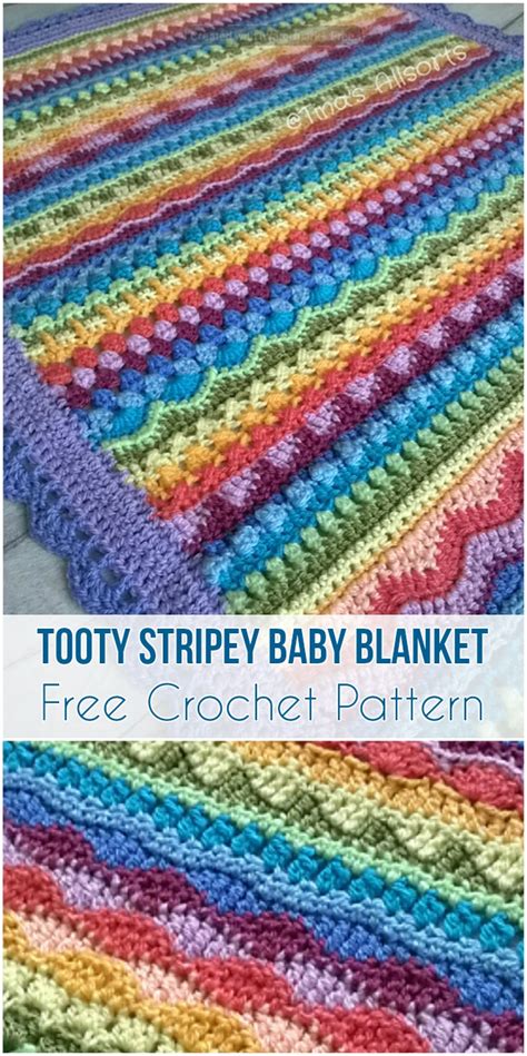 Make these free crochet baby blanket patterns as a gift for your next baby shower. Tooty Stripey Baby Blanket - Free Crochet Pattern - New ...