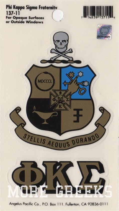Phi Kappa Sigma Fraternity Crest Sticker