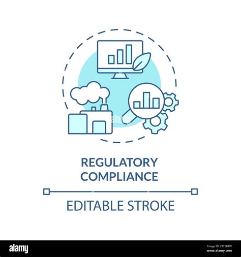 Thin linear blue icon regulatory compliance concept Stock Vector Image
