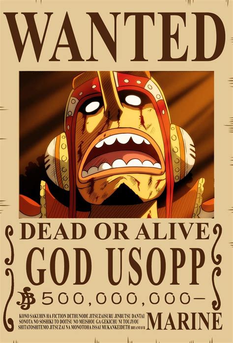 GOD USOPP Bounty Wanted Poster One Piece New Update Vintage High