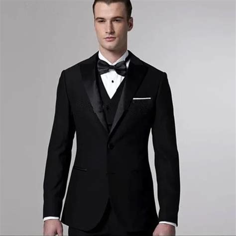 2018 Latest Coat Pant Designs Black Men Suits Slim Fit Formal Custom Groom Prom Tuxedo 3 Piece