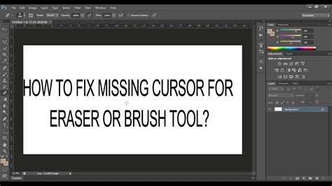 Photoshop How To Fix Missing Cursor Of Eraser Or Brush Tool Easy