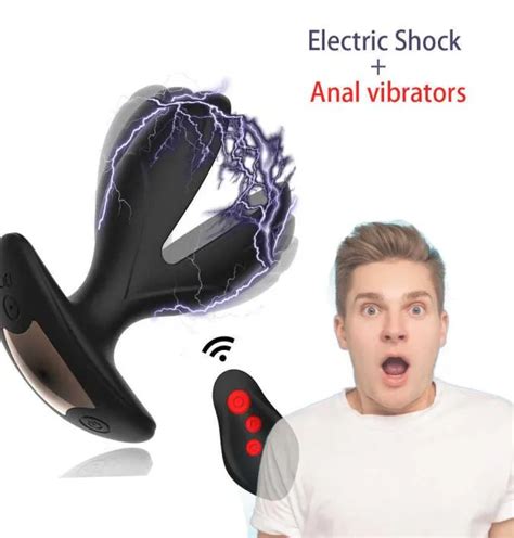 anus electric shock male prostate massage masturbator dildo vibrator butt plug adult sex toys