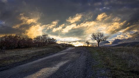 Clouds Road Trees Landscape Wallpapers Hd Desktop And Mobile