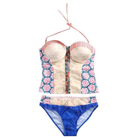 Female Swimsuit 2017 Summer Print Floral Women Bandage Bikini Set Push Up Bra Beach Swimsuit