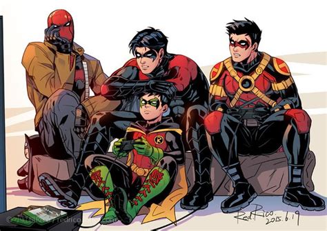 Batboys Nightwing Red Hood Red Robin And Robin