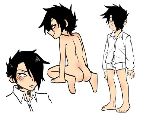 Rule 34 Blush Clothed Dark Hair Kneeling Male Ray The Promised Neverland Smiling Solo