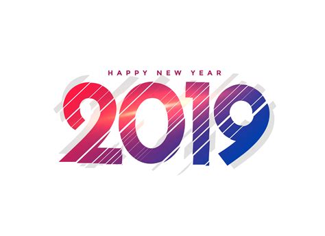 Abstract New Year 2019 Creative Lettering Download Free Vector Art