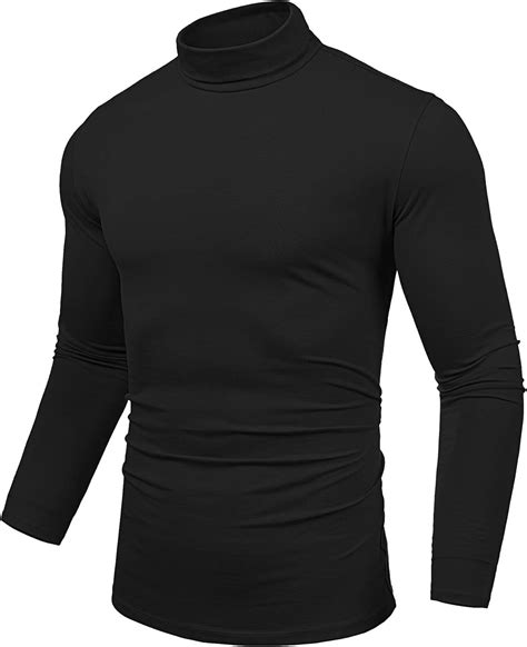 Mens Lecgee Slim Shirts Pullover Casual Sleeve Long Shirt T Turtleneck