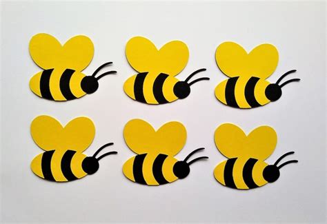 Bumble Bee Cutout Die Cut Bee Bee Decoration Set Of 6 Etsy