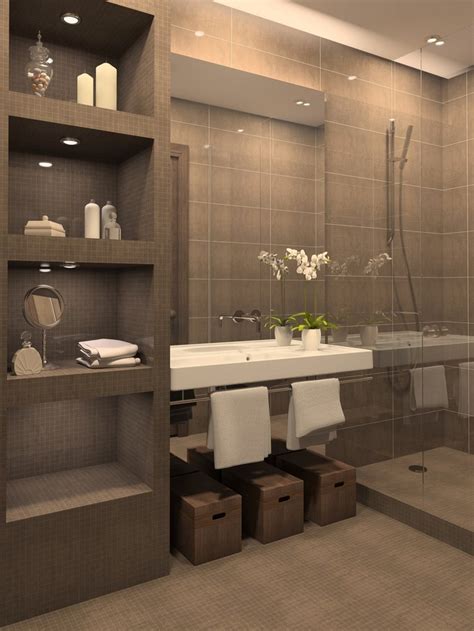 A mix of drawers and open bathroom storage makes the most of this double vanity. 10 Tips for a Chic Small Bathroom | Maison Valentina Blog