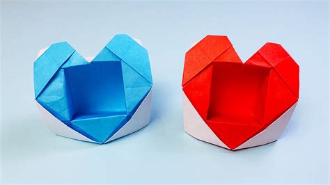 How To Make A Heart Shaped Paper Box Diy Paper Heart Box Origami