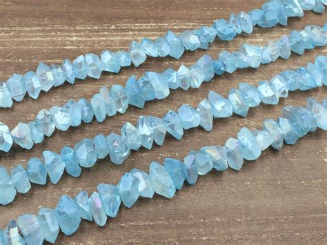Light Blue Quartz Crystal Points Faceted Quartz Nugget Beads Etsy