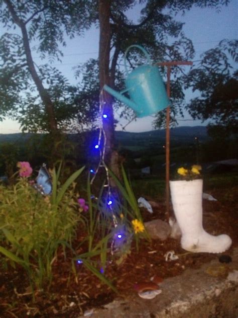Watering Can With Lights Garden Lighting Diy Garden