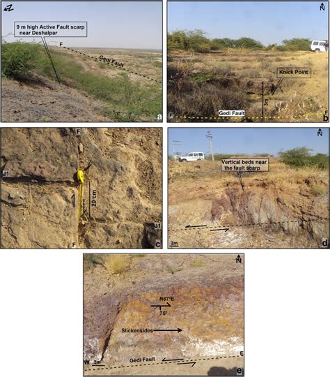 Field Photographs Of A Fault Scarp Near Desalpar Area B Lateral