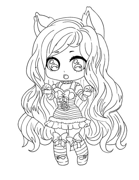 Anime Girl With Cat Ears Coloring Pages Coloring Pages