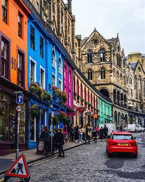 Colourful Victoria Street Edinburgh — In Edinburgh Scotland