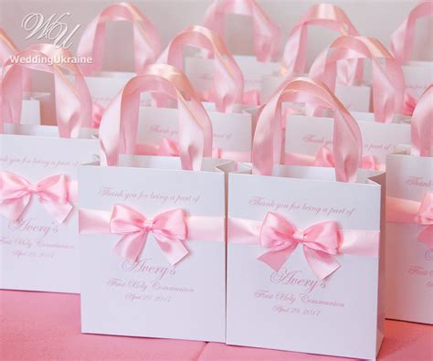 20 First Communion Favors T Bags With Satin Ribbon Bow And Etsy