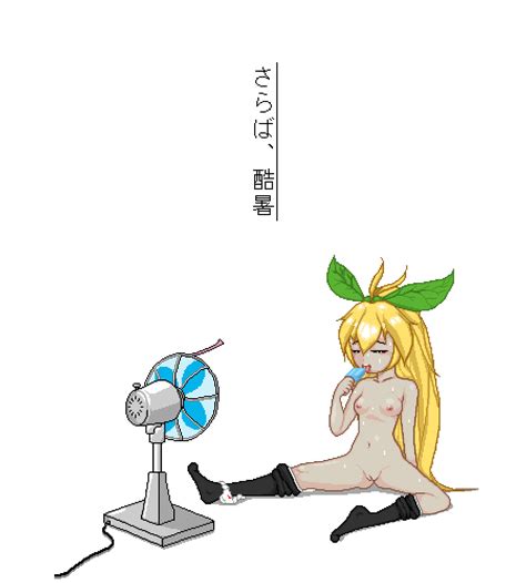Nijie Tan Animated Animated  Tagme Translation Request 1girl Blonde Hair Electric Fan