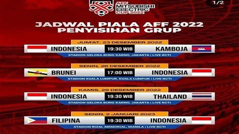 Jadwal Lengkap Piala Aff 2022 Big Match Grup A Timnas Indonesia Vs Thailand Id