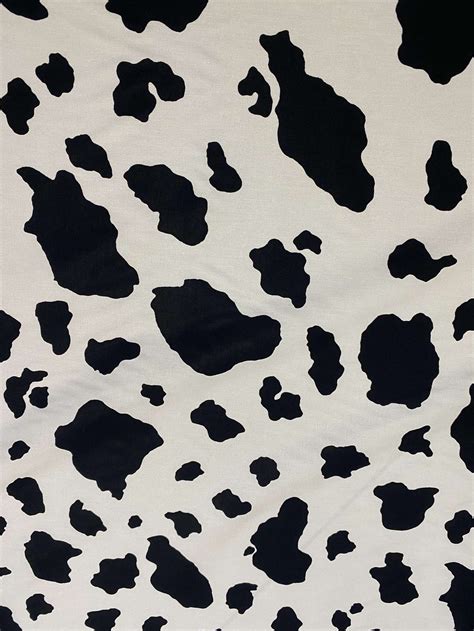 Novelty Cow Print 100 Cotton Fabric Sold By The Yard Or Etsy