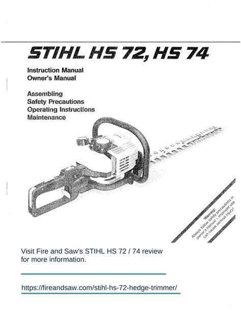 Stihl Hs Instruction Manual Pdf Download Manualslib