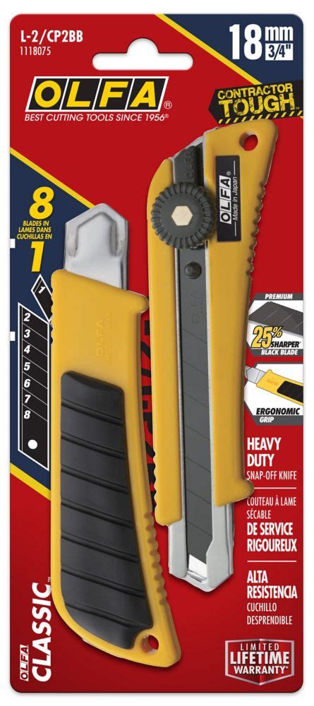 Olfa 18 Mm Snap Off Blade Utility Knife 2 Pack The Home Depot Canada