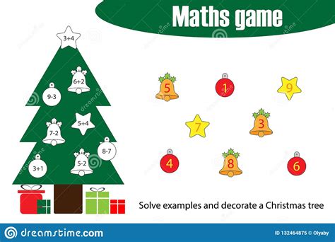La navidad es tiempo también de juego y diversión. Juego De La Matemáticas Con El árbol De Navidad Para Los ...