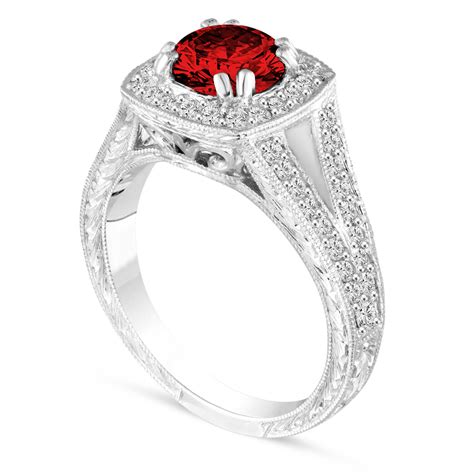156 Carat Red Diamond Engagement Ring Fancy Wedding Ring Vintage