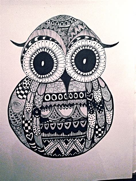 Owl Zentangle That I Just Had To Do ️ Zentangle Drawings Painting