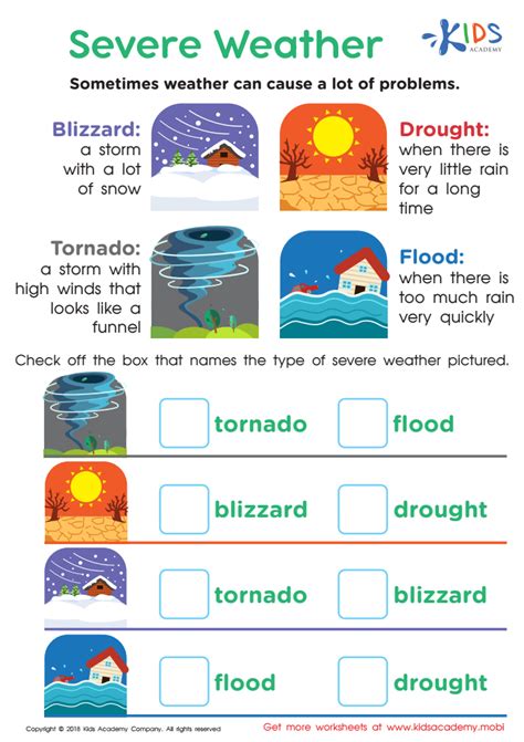 Severe Weather Worksheet Free Printable Pdf For Kids