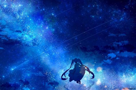 Hatsune Miku Starry Sky 4k Wallpaper Download
