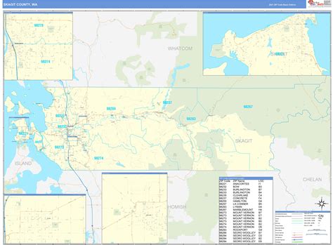 Skagit County, WA Zip Code Wall Map Basic Style by MarketMAPS - MapSales
