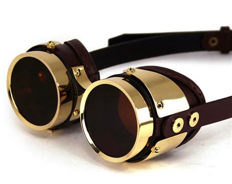 steampunk goggles brown leather polished brass quad leather steampunk goggles steampunk women